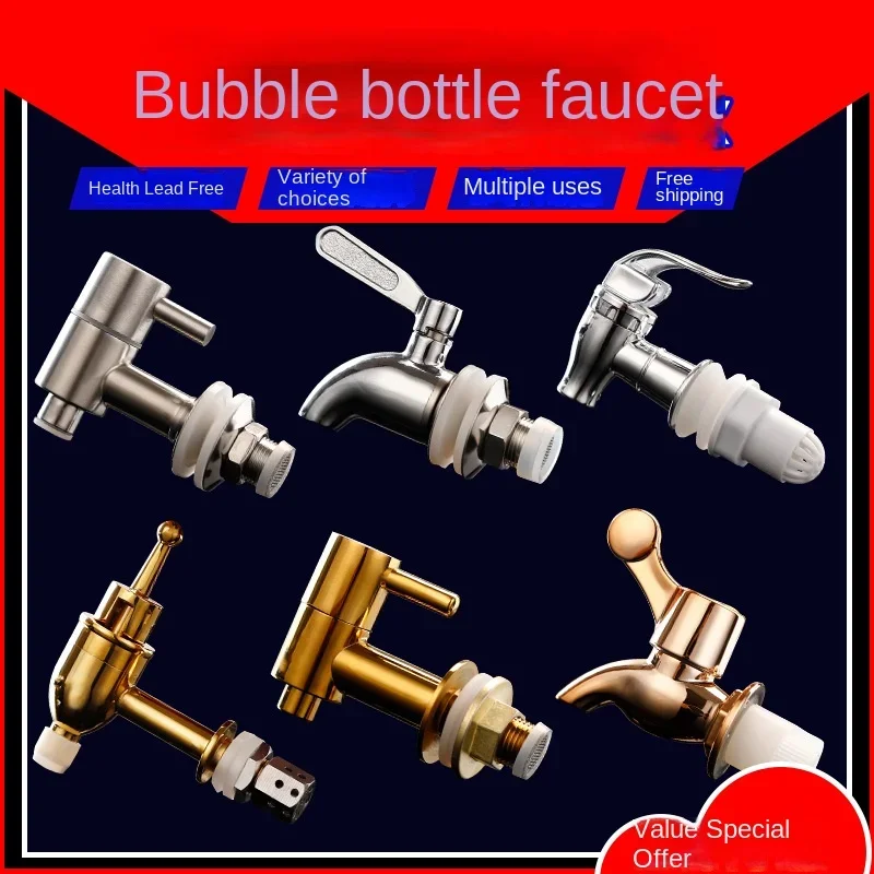 Wine jar faucet 304 stainless steel faucet Glass bottle copper water nozzle wine jar wine barrel valve switch