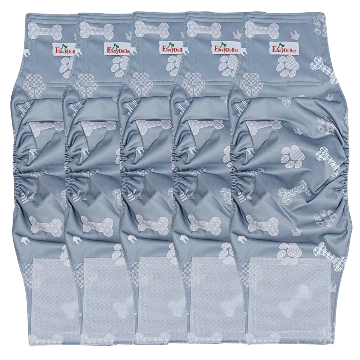 5 PCS Reusable Male Dog Diaper Cute Paw Print Pet Dog Nappy Belly Band Wrap Leak Proof Sanitary Pants For Puppy Training Diapers