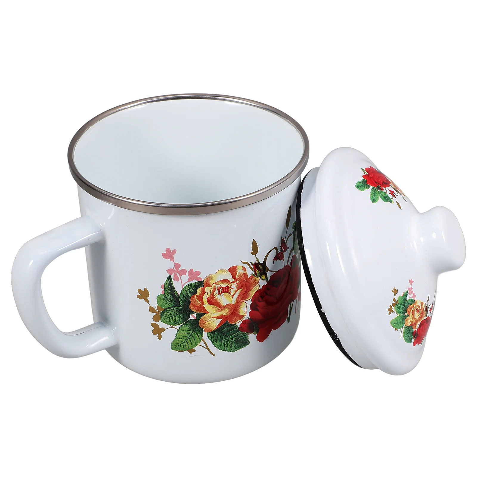 

Thickened Enamel Cup Classic Retro Mug Multipurpose Coffee Tea Water Drinking Cup Household Office Use Portable