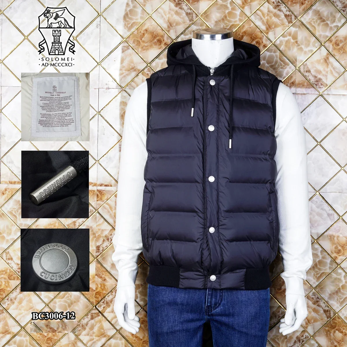 BILLIONAIRE SIJITONGDA Vest Cotton Men 2024 Autumn Winter New Casual Comfortable Button Big Size M-4XLFashion And High-end