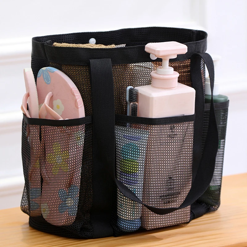 Oversized Mesh Wash Bag Portable Shower Pocket Bathroom Travel Beach Tote Bags Durable Shoes Towerls Sundries Net Organizers