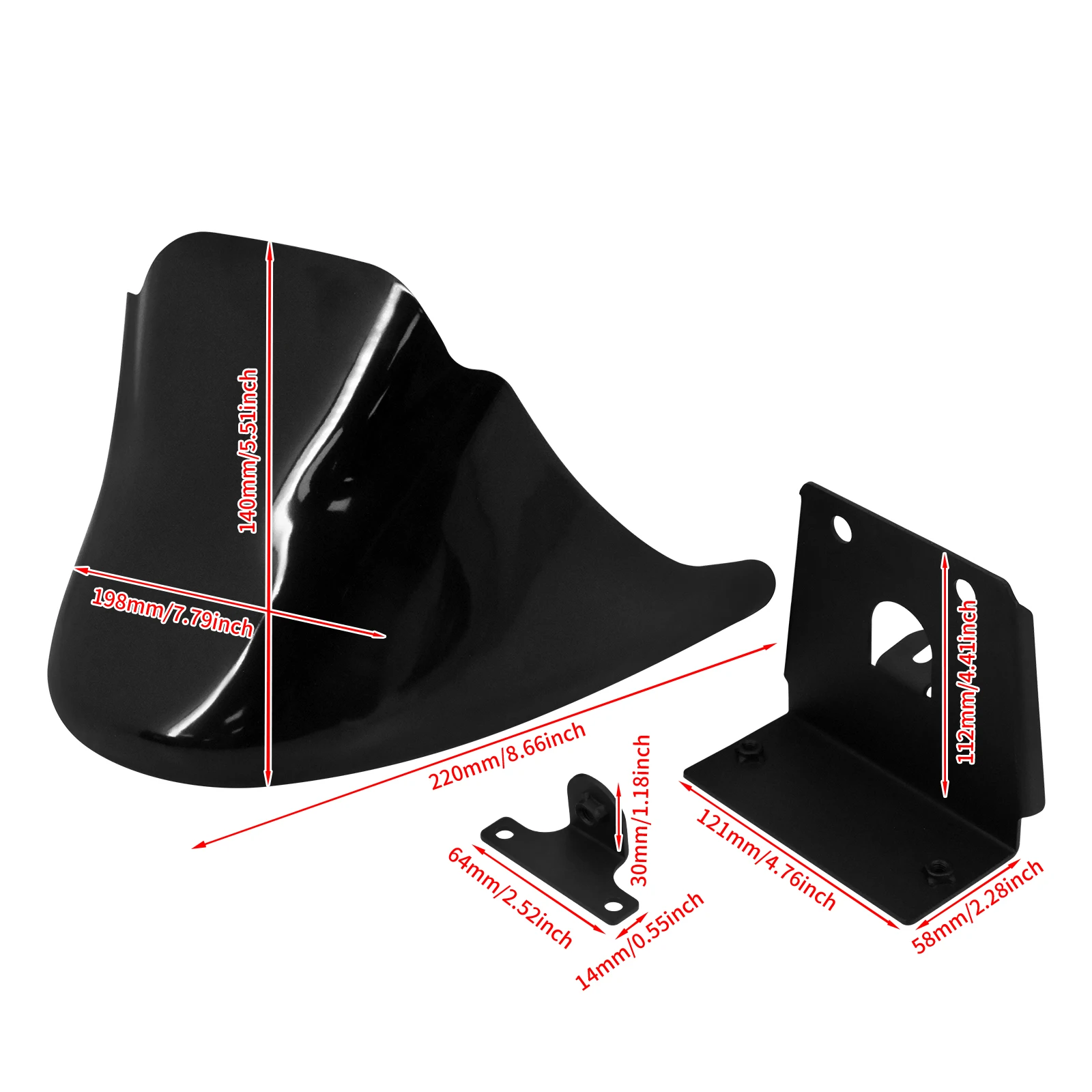 Motorcycle Front Bottom Spoiler Mudguard Air Dam Chin Fairing Black For Harley Sportster XL 883 1200 Super Low Custom 2004-2022 - view 2