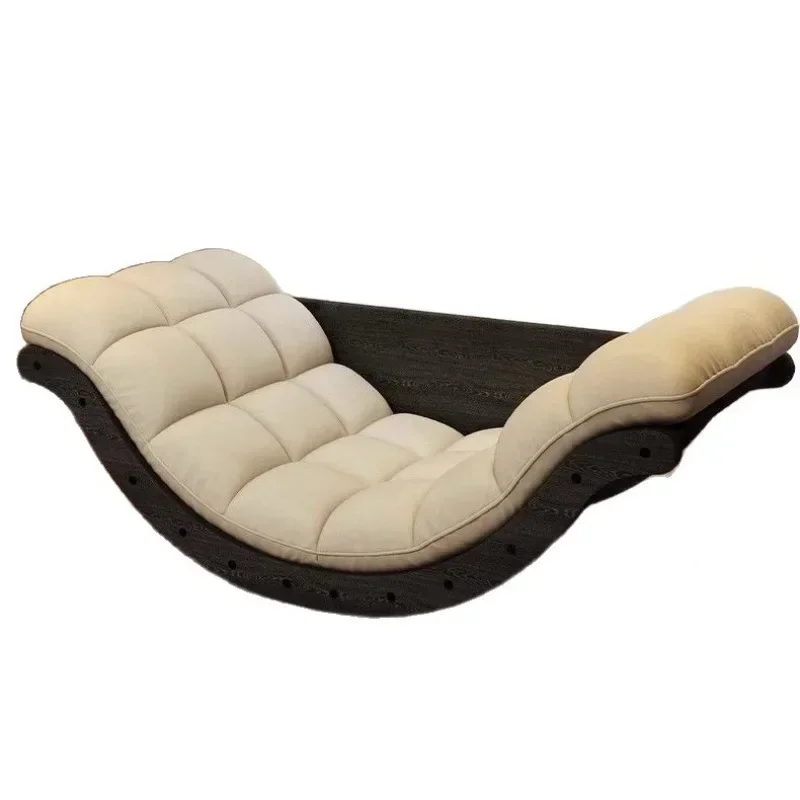 Home Retro Casual Practical Lounge Chair Multifunctional Moon Rocking Chair Living Room Balcony Home