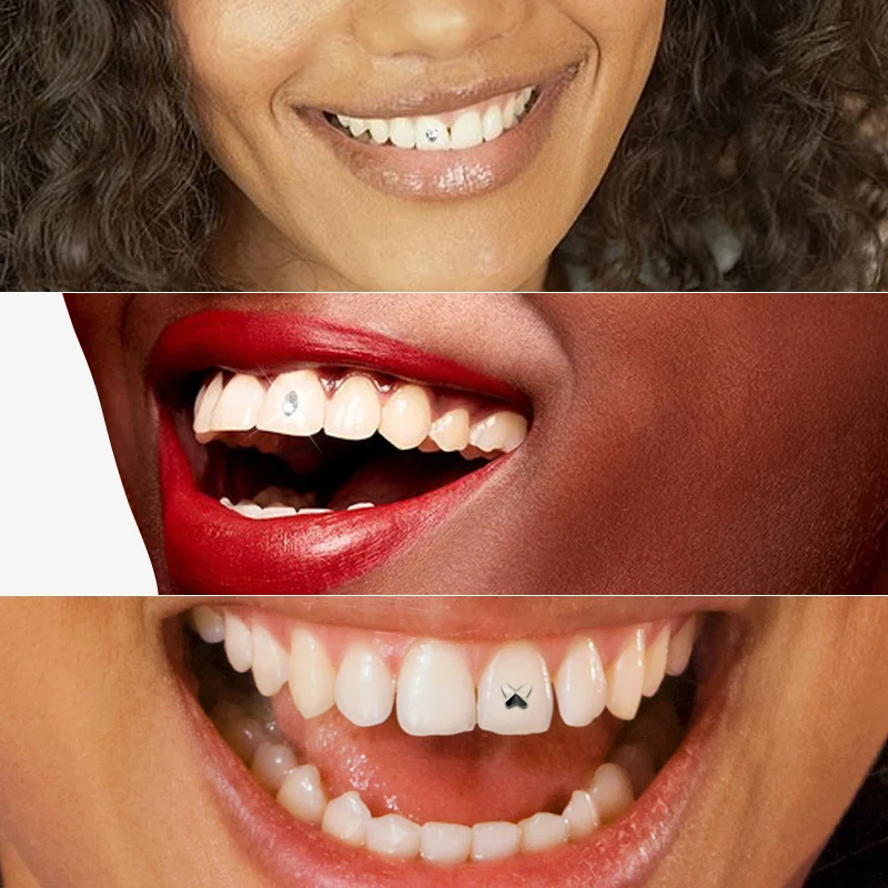 3pcs/box Dental Tooth Gem Strass Dentaire Black Crystal Diamond Ornament Teeth Jewelry Denture Acrylic Teeth Tooth Gem Stones