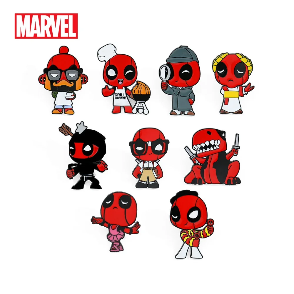 

Disney Marvel Deadpool Brooch Cartoon Action Anime Figure Iron Man Spider-Man Cute Backpack Clothing Pin Ornaments Children Gift