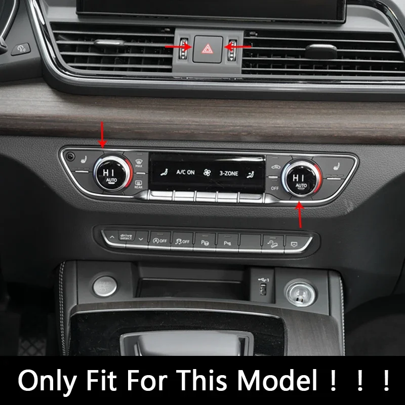 Car Styling Console CD Multimedia Button Covers Decoration Sticker Trim For Audi A4 B9 Q5 2019 2020 2021 Interior Accessories
