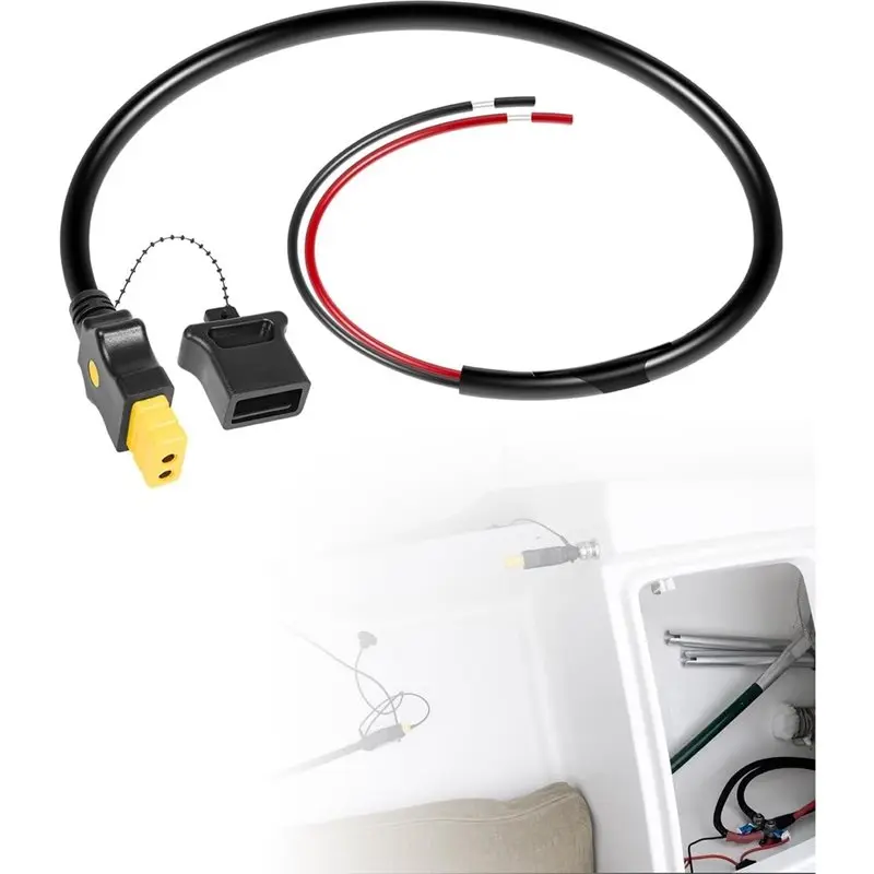 

AB41-For Cannon Electric Downrigger 1903017 Downriction Battery End Cable 3-Foot, 12V Power Cord Accessory(2008 Or Later)