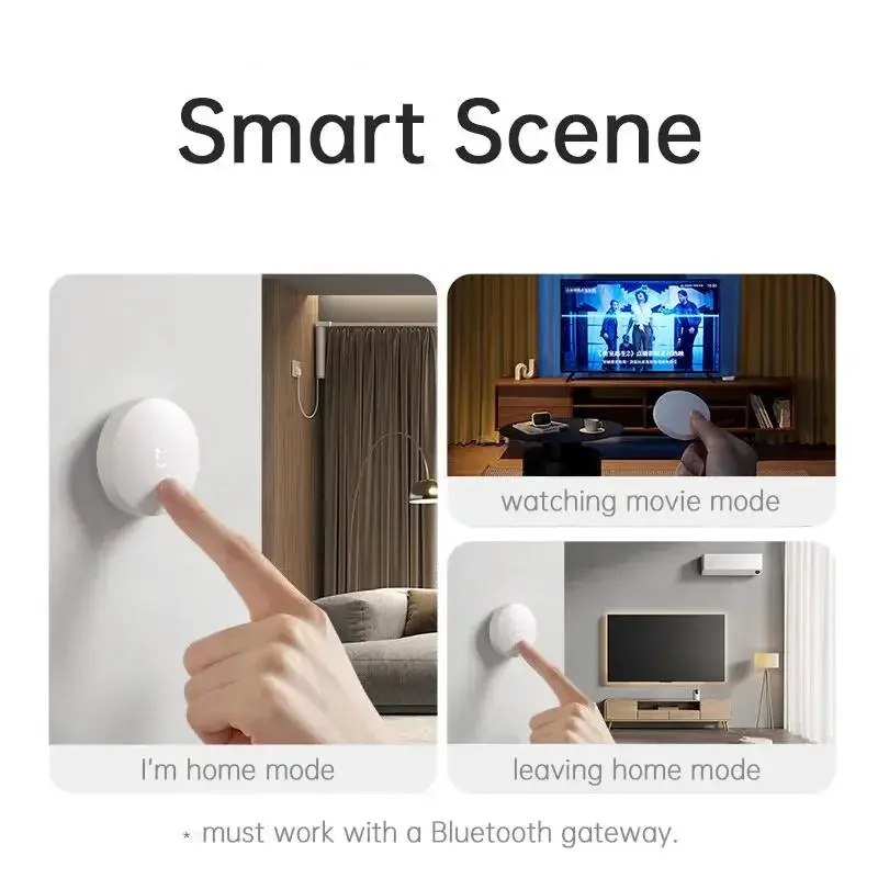 Original Xiaomi Wireless Switch Bluetooth Version Require Bluetooth Mesh Gateway Fast Mode 3-Function-In-1 Smart Mi Home Control