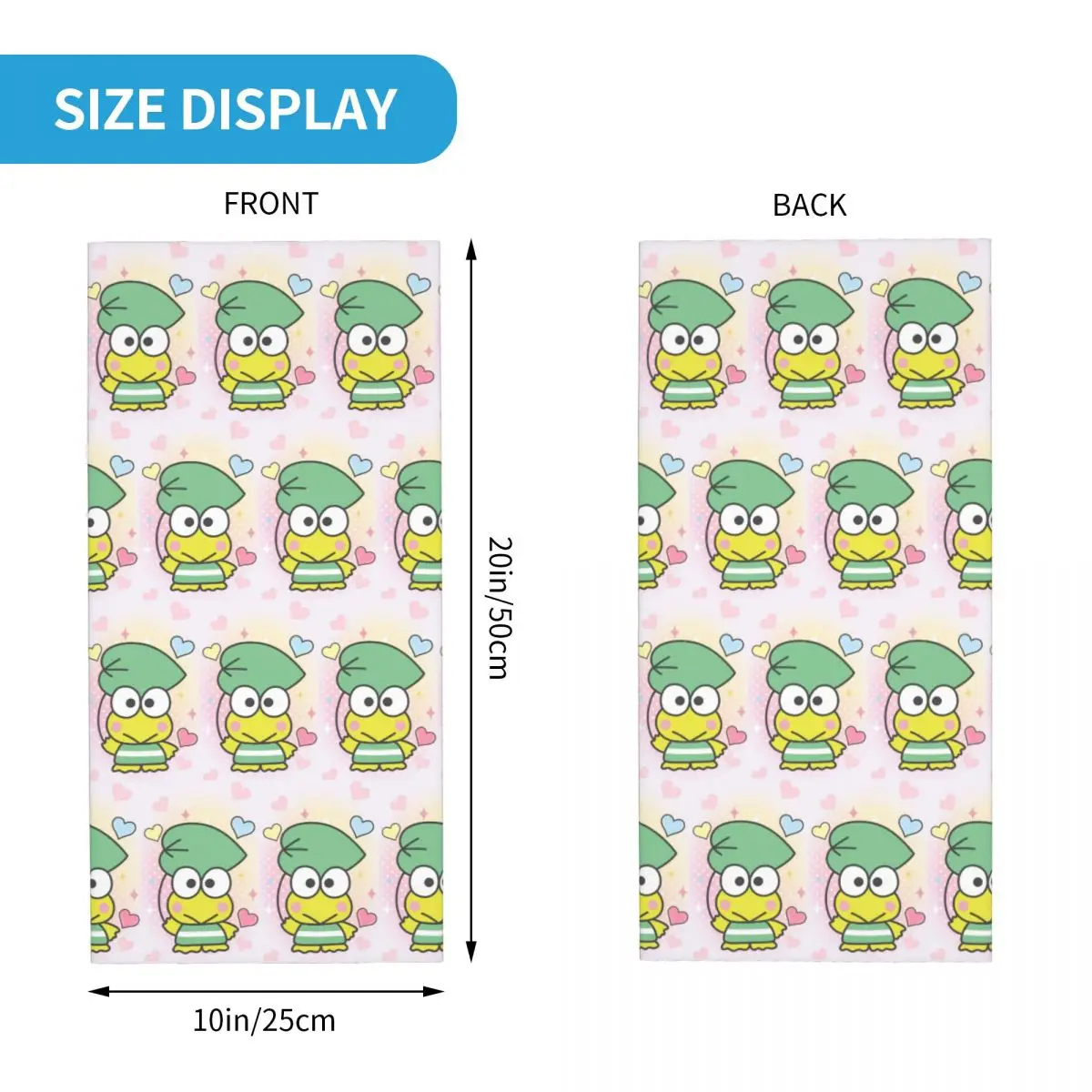 Custom Keroppi Neck Gaiter Men Women Windproof Winter Animation Hot Bandana Scarf for Hiking