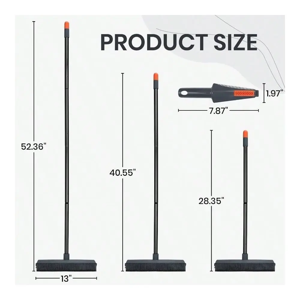 

Broom Carpet Rake Pet Hair Removal, Pet Hair Broom Hardwood Floor, Fur Remover With Squeegee
