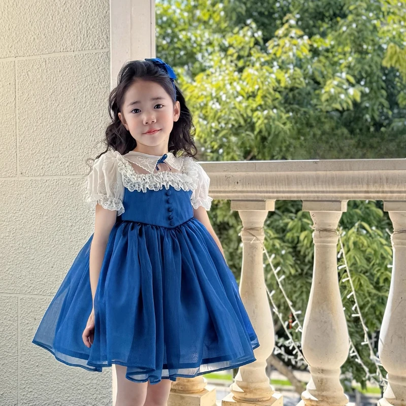 

Handmade Baby Girls' Princess Dress Spring and Summer Boutique Sweet High Quality Party Eid Dress Kids Wedding Clothes