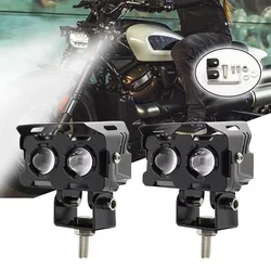 2-eye lens motorcycle LED headlight spotlight dual color high and low beam General Motors small steel cannon light auxiliary lig