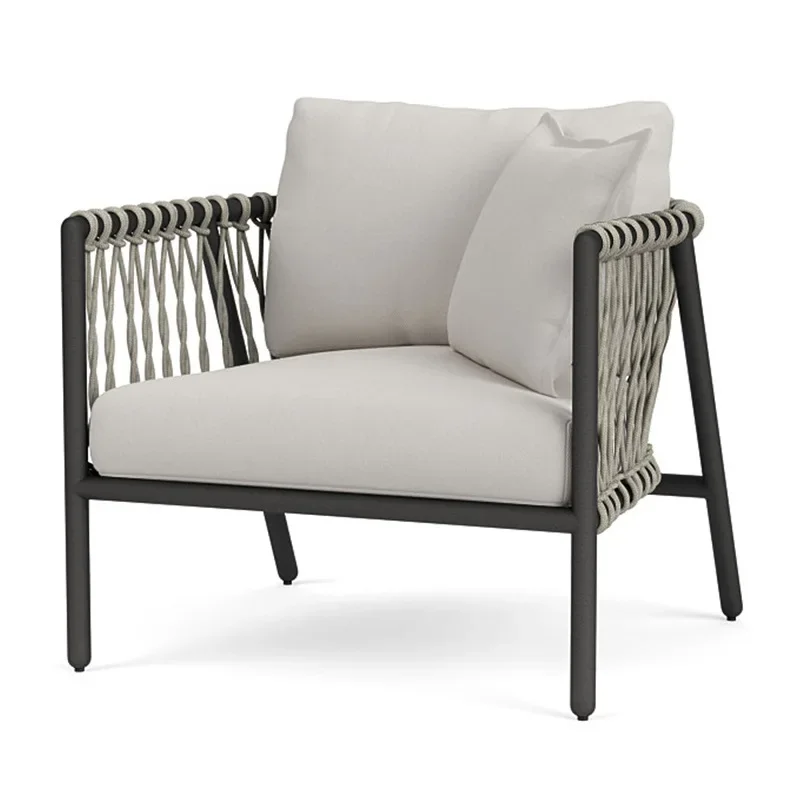 Outdoor leisure sofa courtyard aluminum alloy rattan sofa, coffee table combination