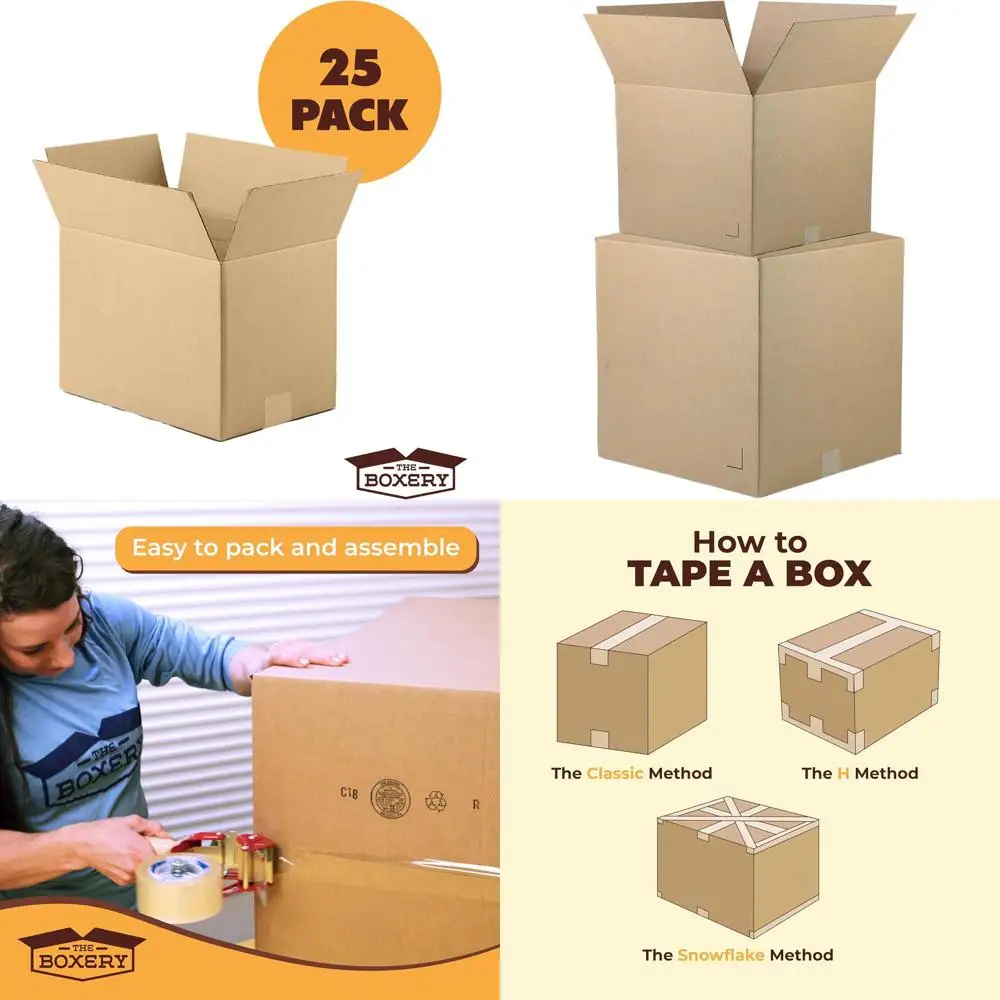 

24x10x6 Brown Corrugated Cardboard Boxes 25-Pack - Strong, Eco-Friendly, Recyclable, Made in USA for Mailing, Packing, Moving, a