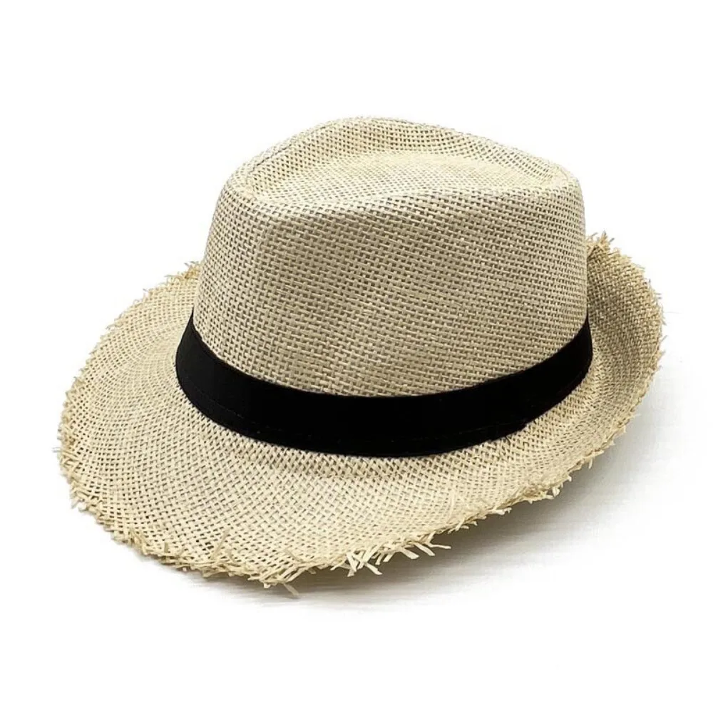 Mens Straw Trilby Sun Hat Ladies Womens Summer Panama Designer Fedora Beach Caps