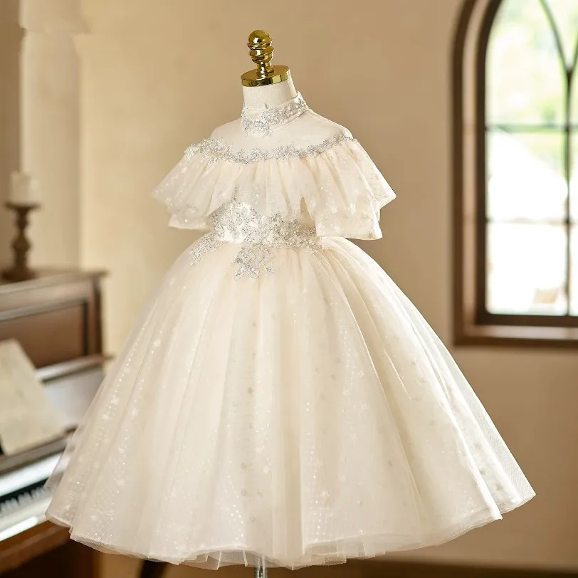 Hochwertiges Kinder-Abendkleid für Gastgeberin, Klavierauftritt, Geburtstag, Hochzeit, Blumenmädchen A5066 Großhandel Mädchen-Abendkleider – Detail 4