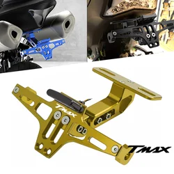 For YAMAHA T-Max 500 TMAX 500 TMax 530 Motorcycle Adjustable Rear Tail Tidy License Plate Holder Bracket LED Light