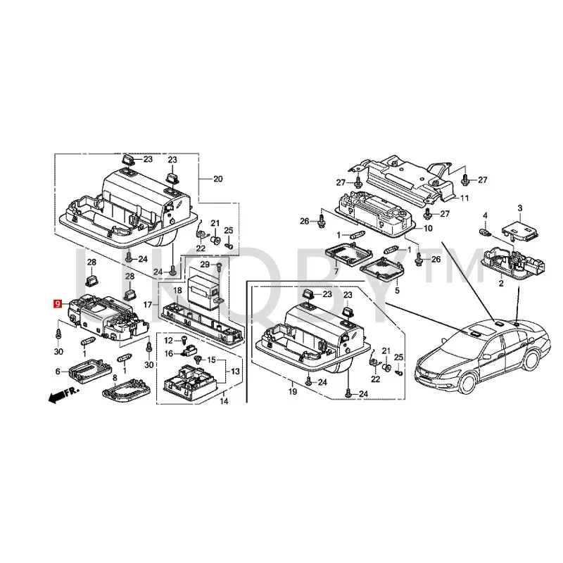 34404-SDA-A22 34404-SDA-A21 Suitable for Ho nd a Ac co rd, CRV, El ys io n, Ci vi c, and Bo ru i Indoor ceiling light base