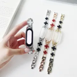 For Xiaomi Mi Band 7 Stainless Steel Strap Fashion Lucky Bracelet for Xiaomi Mi Band 6 5 4 3 Metal Wristband Smart Accessories