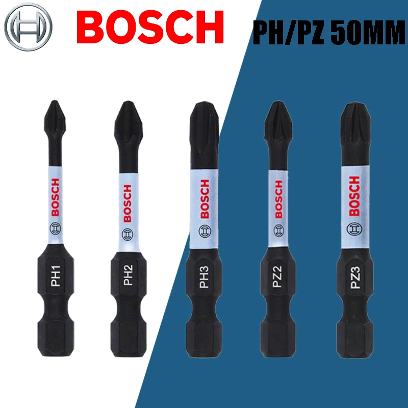 Сверло ударное BOSCH PH1/2/3 PZ2/3 50 мм, высокоскоростная стальная износостойкая плотничная долота, аксессуары для электроинструментов, оригинал