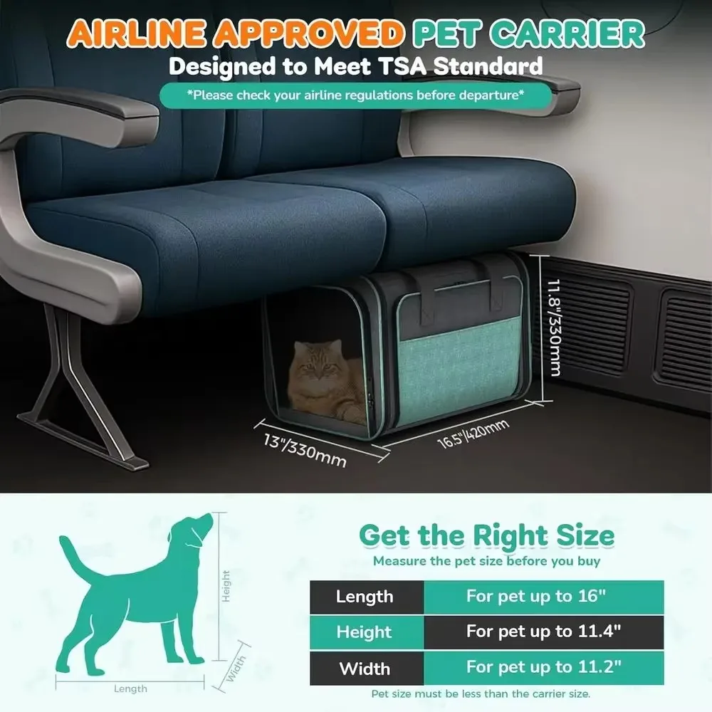 FurStarCat Carrier With Wheels Airline Approved: Expandable Rolling Dog Carrier For Small Dog Under 20lbs - Cat Soft Carrier Pet