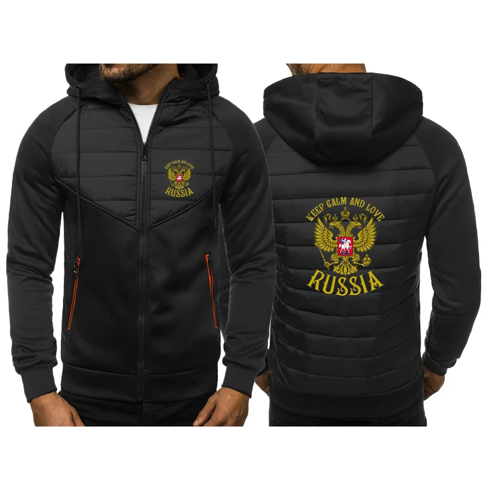 

Russia Badge Gold Eagle Printed New Thick Warm Men Parka Winter Casual Outwear Coats Windbreak Cotton Padded Jacket Tops