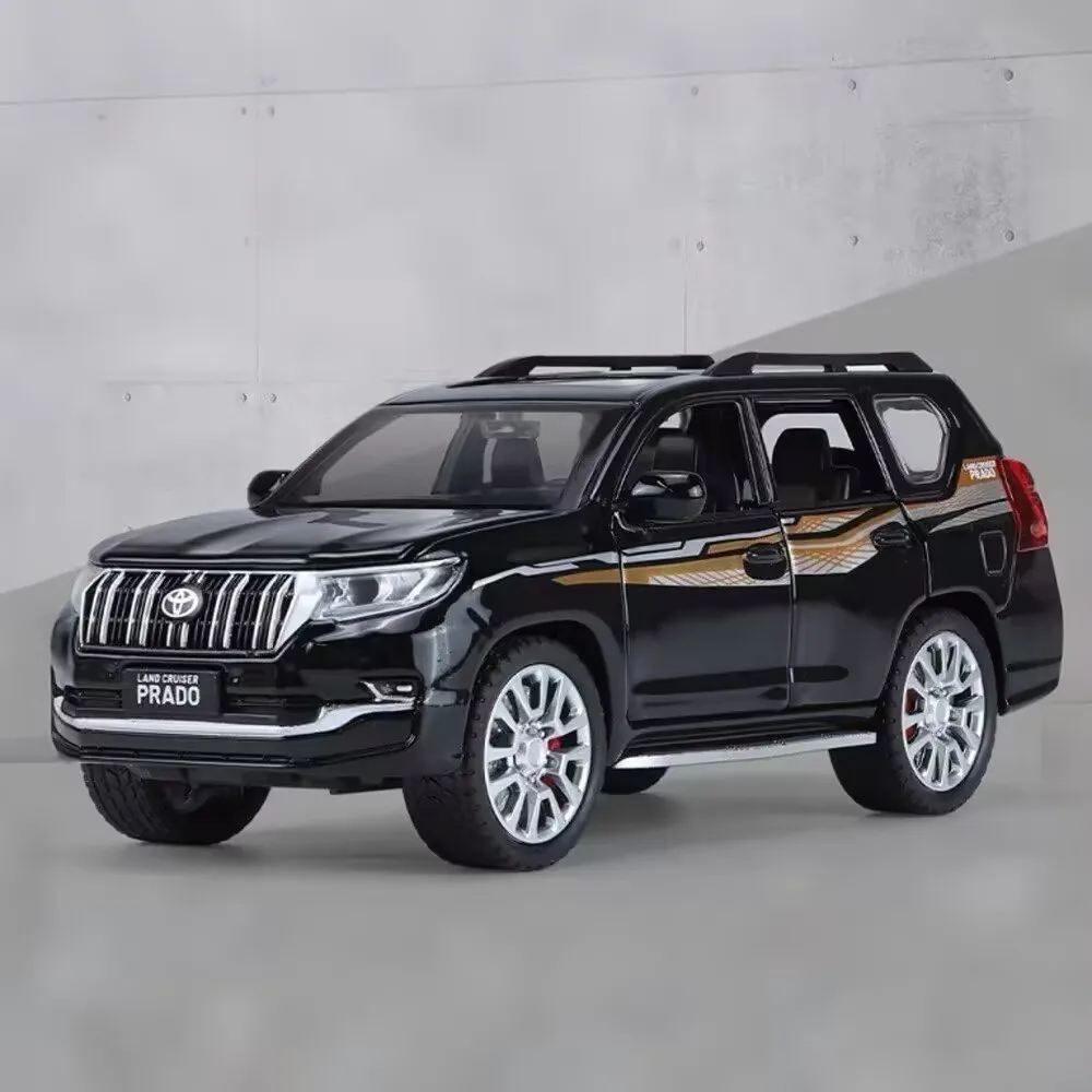 

HAOCHI 1/24 Toyota PRADO Land Cruiser SUV, модель автомобиля из сплава, литая под давлением металлическая модель внедорожника, звук и свет, детская игрушка в подарок
