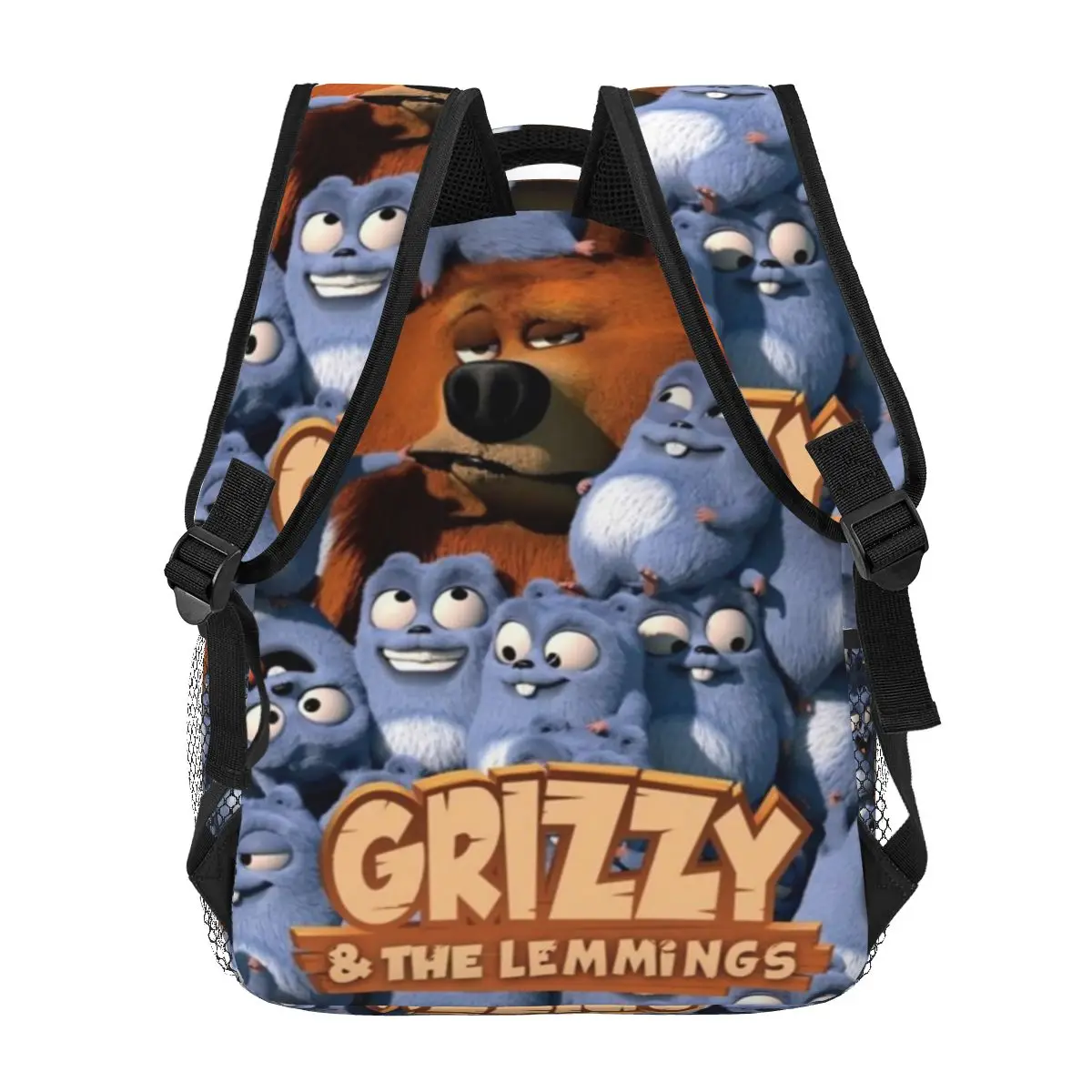 Grizzy e The Lemmings personaggi dei cartoni animati zaini ragazzi ragazze Bookbag borsa da scuola per bambini borsa a tracolla zaino per Laptop cartone animato