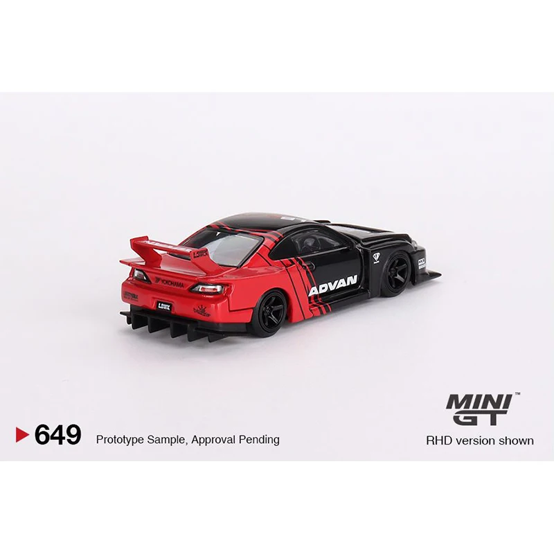 MINIGT 649 w magazynie 1:64 LBWK Super Silhouette S15 Silvia Advan Diecast Diorama kolekcja modeli miniaturowe zabawki