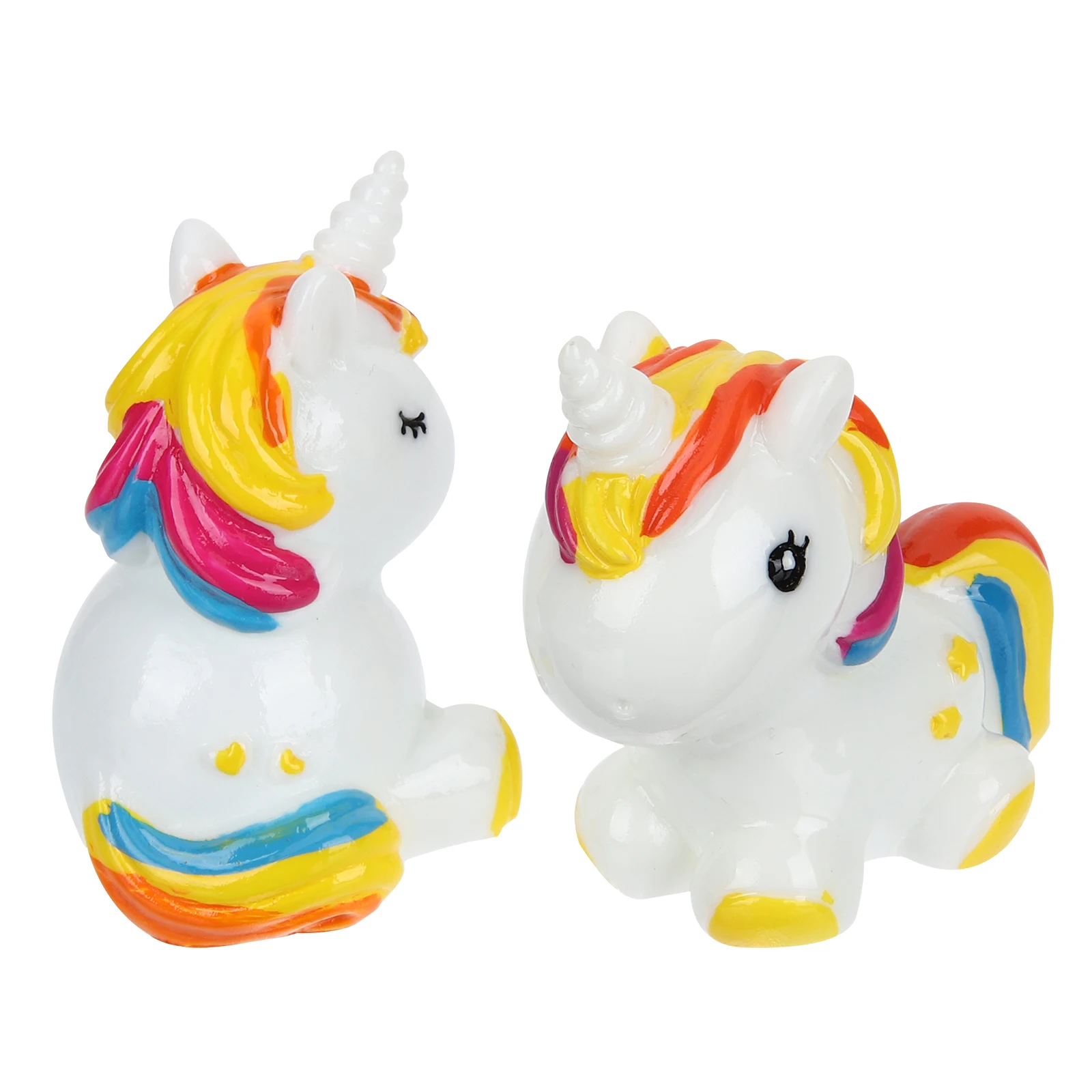 

2Pcs Mini Unicorn Resin Statue Lightweight Durable Small Size Table Car Dashboard Decor Figurine nament Bonsai Craft