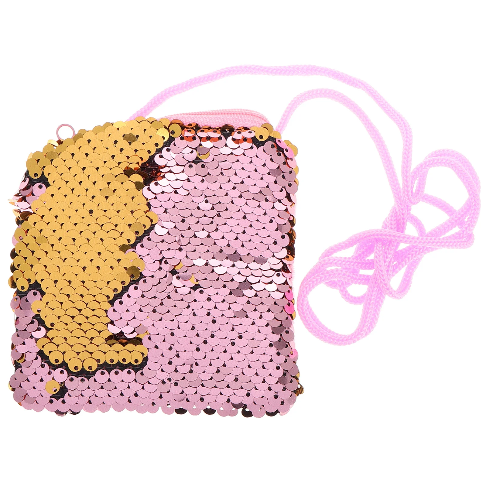 1 Uds. Mini monedero de lentejuelas rosas, elegante bolso brillante, monedero, monedero con lentejuelas, monederos para