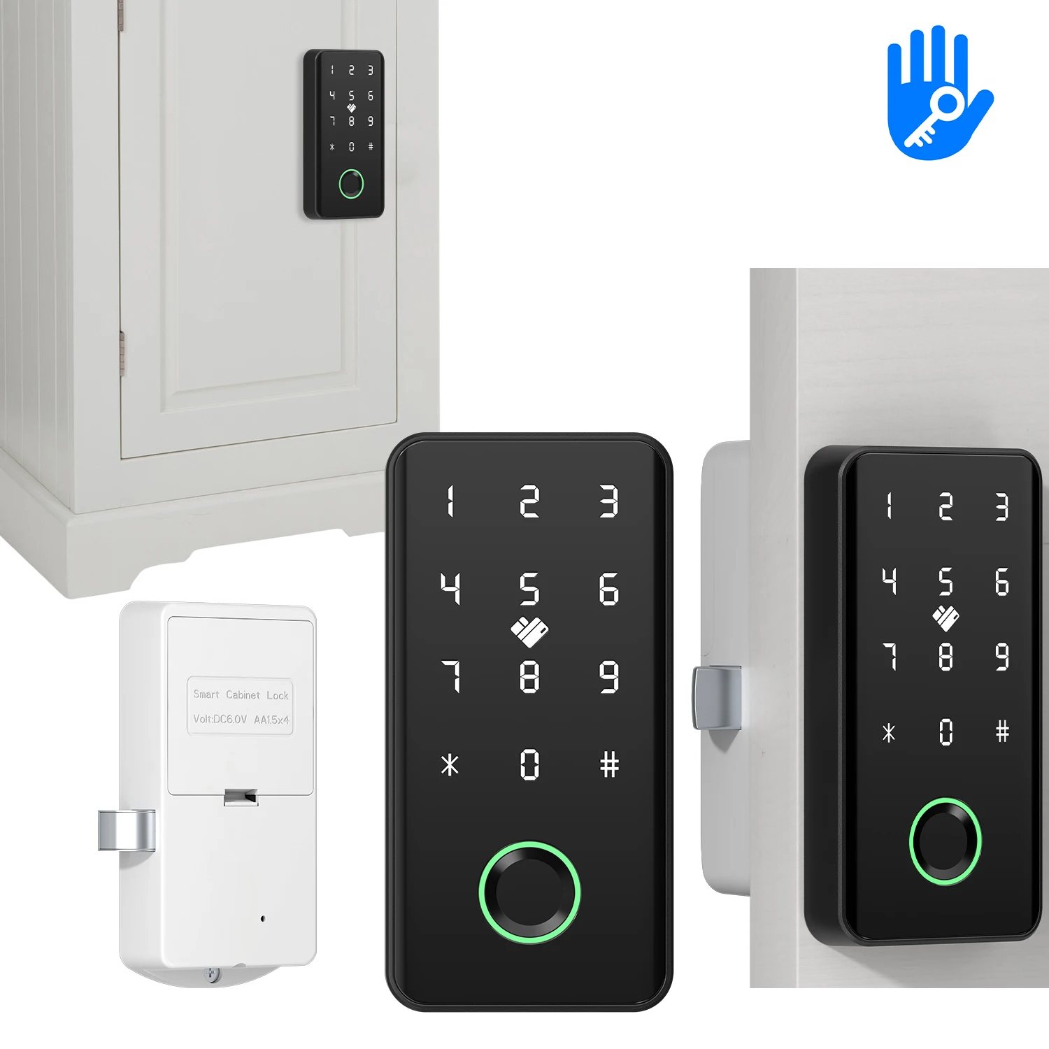 

Cabinet smart lock with keyboard TTlock App smart fingerprint electronic automatic digital password lock RFID card keyless entry