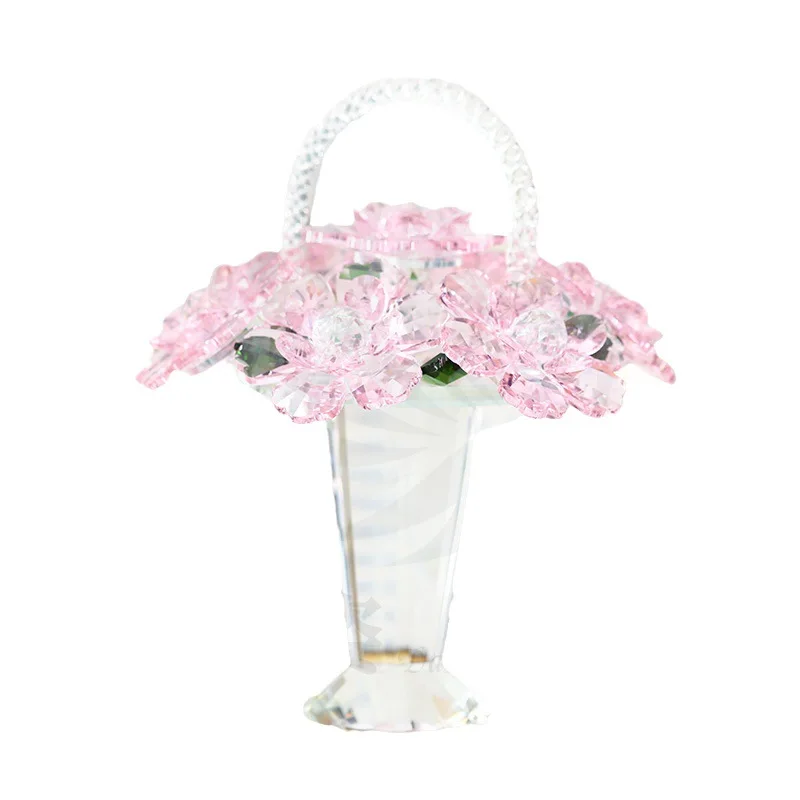 Crystal flower basket living room bedroom dining table lattice cabinet TV cabinet beautiful woman office decoration innovative o