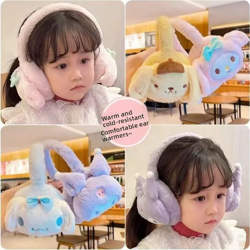 Милые мультяшные зимние наушники Sanrio для студенток, плюшевые наушники от холода, утеплители для ушей, грелки для ушей