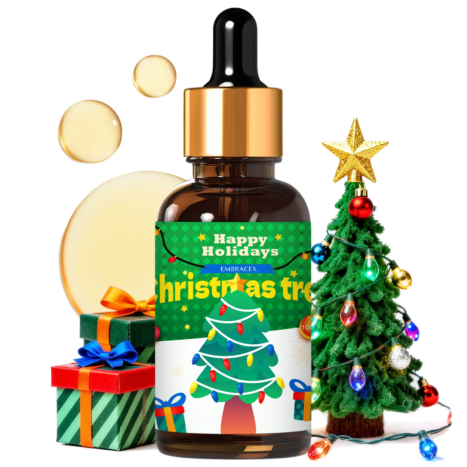Xmas Home Fragrance - 30ml クリスマスツリーの香りのフレグランスオイル、アロマディフューザー、車用芳香剤、温かみのある冬の甘い香り、クリスマスのホームデコレーション、ホリデーギフト。