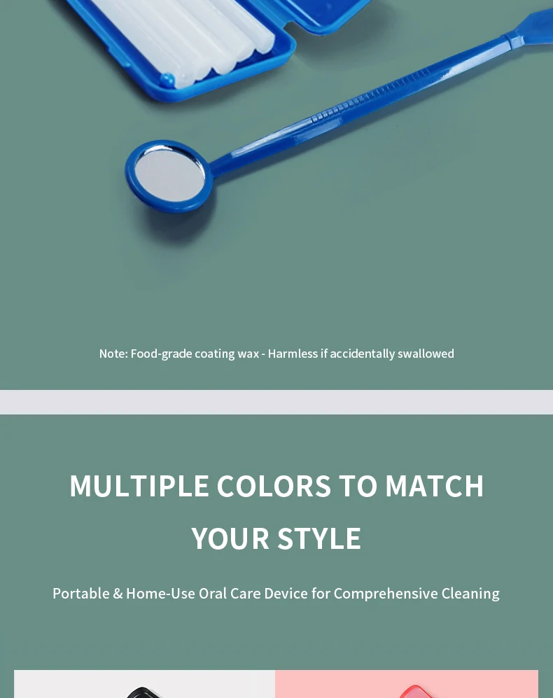 8-teiliges orthodontisches Zahnpflege-Bürstenset zur Zahnreinigung mit Interdentalbürste, Zahnseide, Ortho-Wachs und Reise-Kit – Detail 9