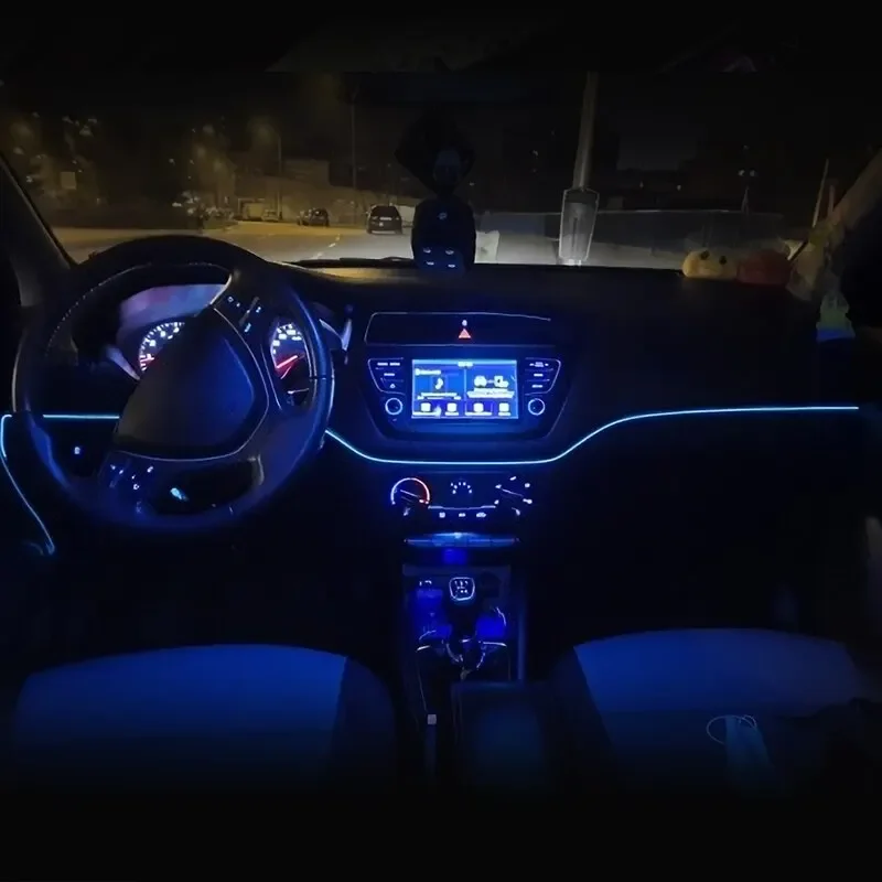 1M 3M 5M Car Interior Led Decorative Lamp EL Wiring Neon Strip For Auto DIY Flexible Ambient Light USB Party Atmosphere