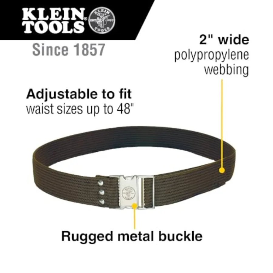 Tool Belt, Adjustable Electrician Belt is 2-Inch Wide, Adjusts for 48-Inch Waist
