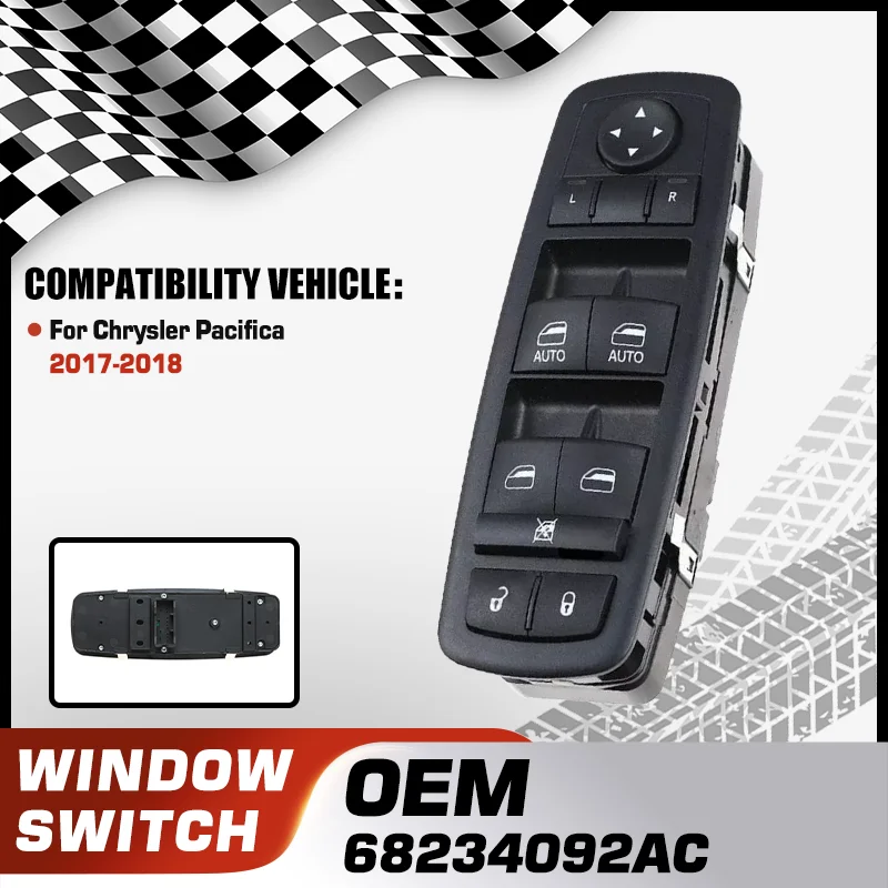 

68234092AC Electric Power Window Lifter Master Control Switch Button For Chrysler Pacifica 2017-2018 68590599AA DWS1920 3 Pins