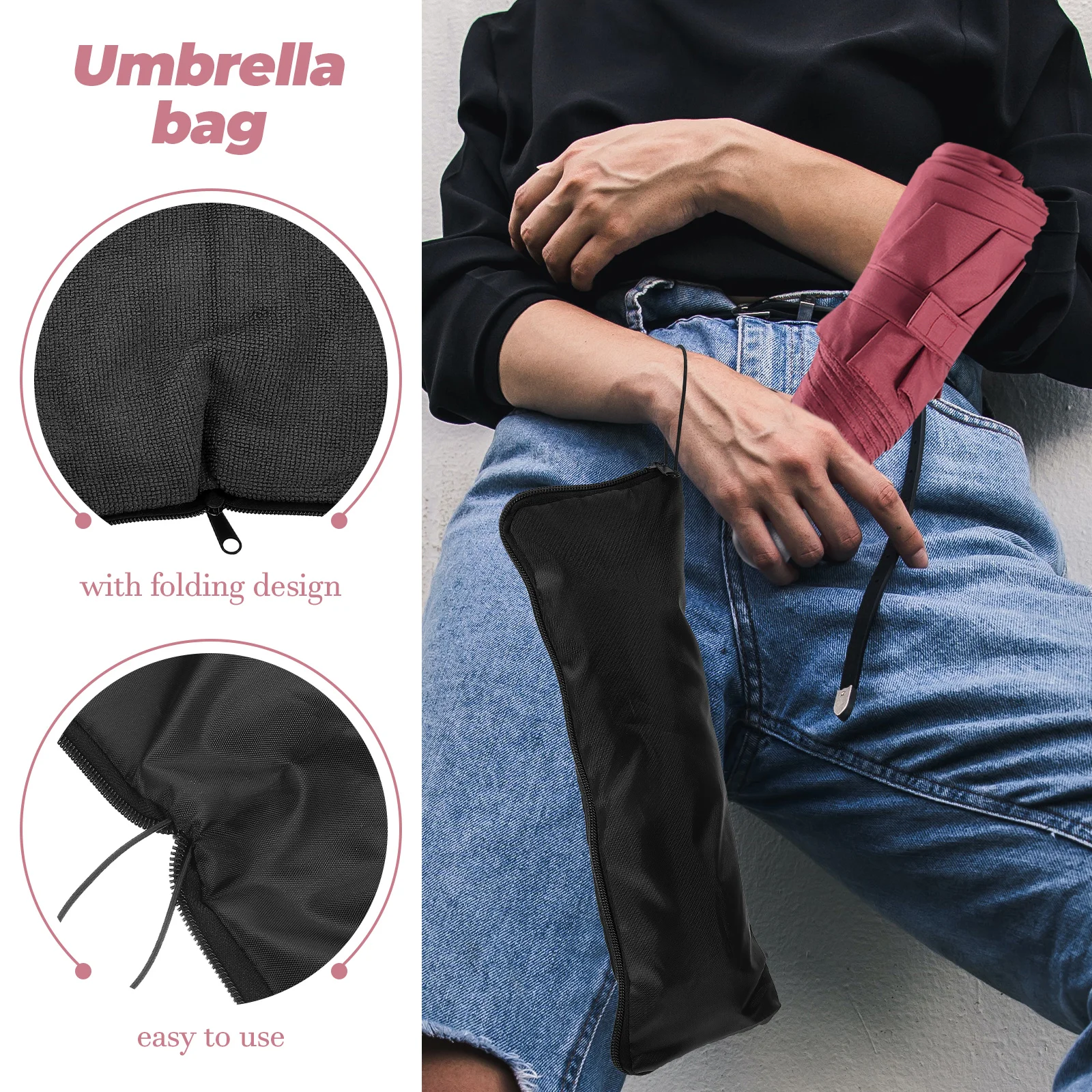 

Waterproof Umbrella Pouch Folding Portable Storage Bag For Car Home Travel Umbrella Holder Organizer Cover Case