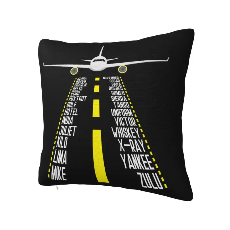 Modern Pilot Alphabet Aviation Aircraft Gift Cushion Cover Polyester Airplane Aviator Pillow Case Bedroom Decoration
