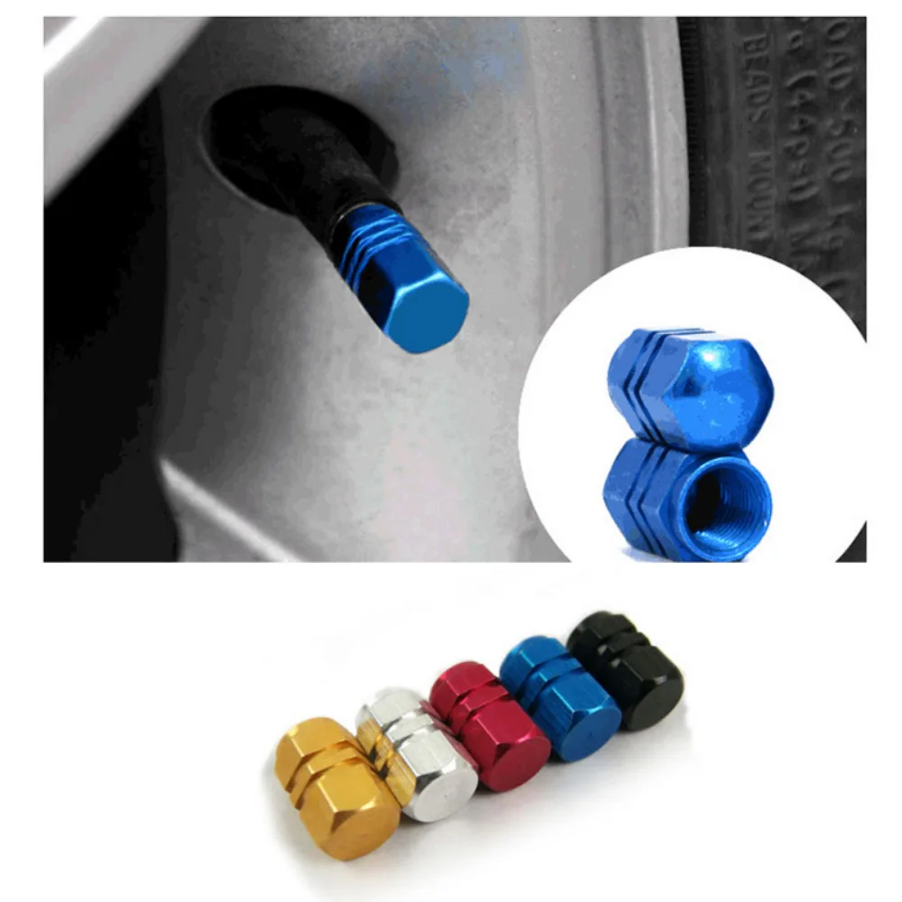 

4pcs Car Tire Valve Caps Aluminum Hex Alloy Tyre Valve Stem Cover Air Dust Cap Tire Truck Bike Wheel Rim Valve Stem Cap