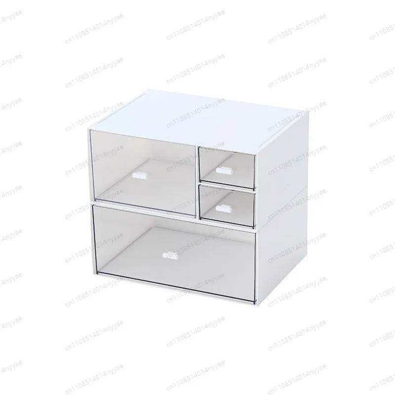 Modular Acrylic Desk Organizer - Clear Storage Box with Lid for Office & Home, Multi-Drawer Elegant Tray