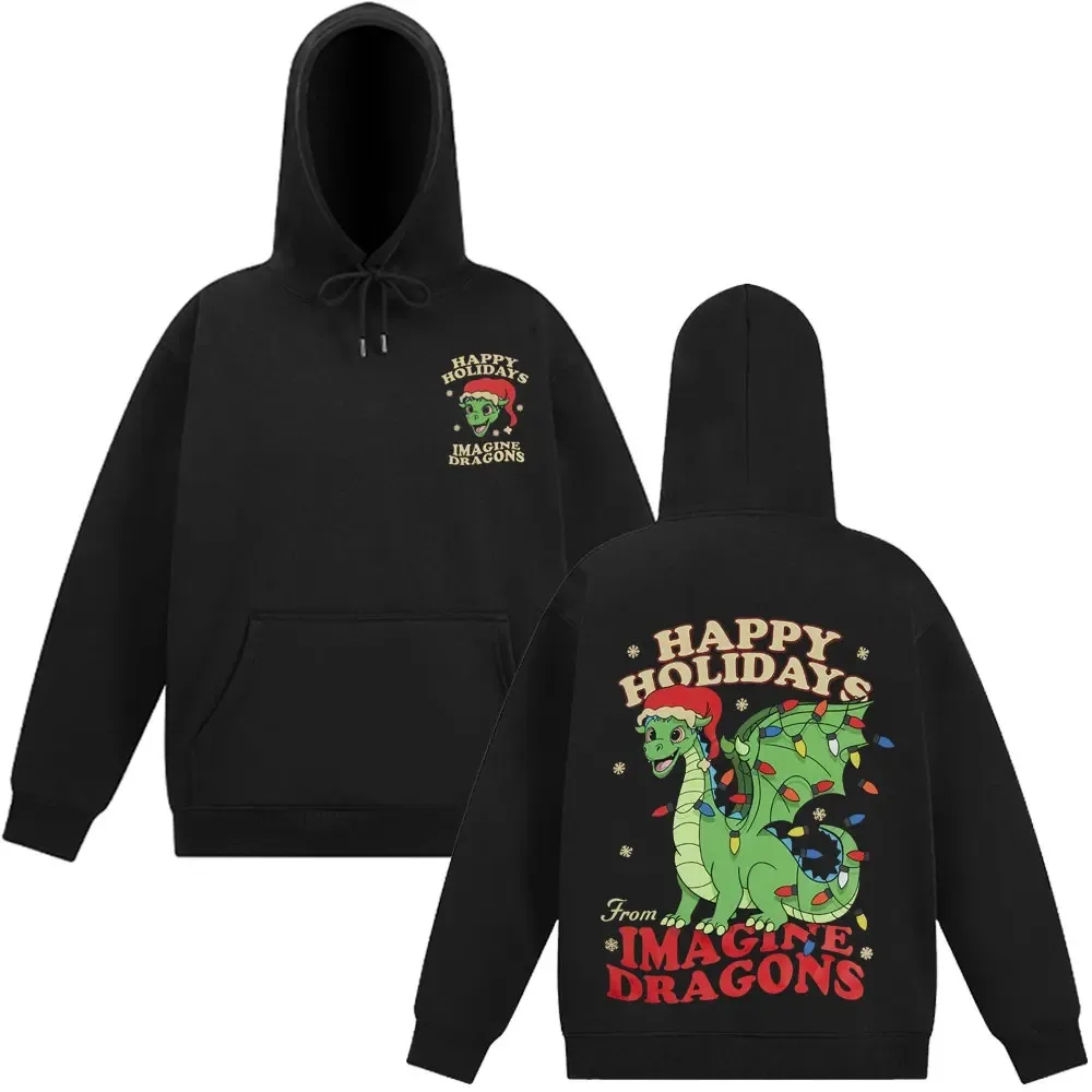 تخيل التنين المنوال جولة حول العالم 2025 البلوز روك باند الكرتون التنين للجنسين الهيب هوب فضفاض الصوف قمصان سويت شيرت بقلنسوة الشارع الشهير