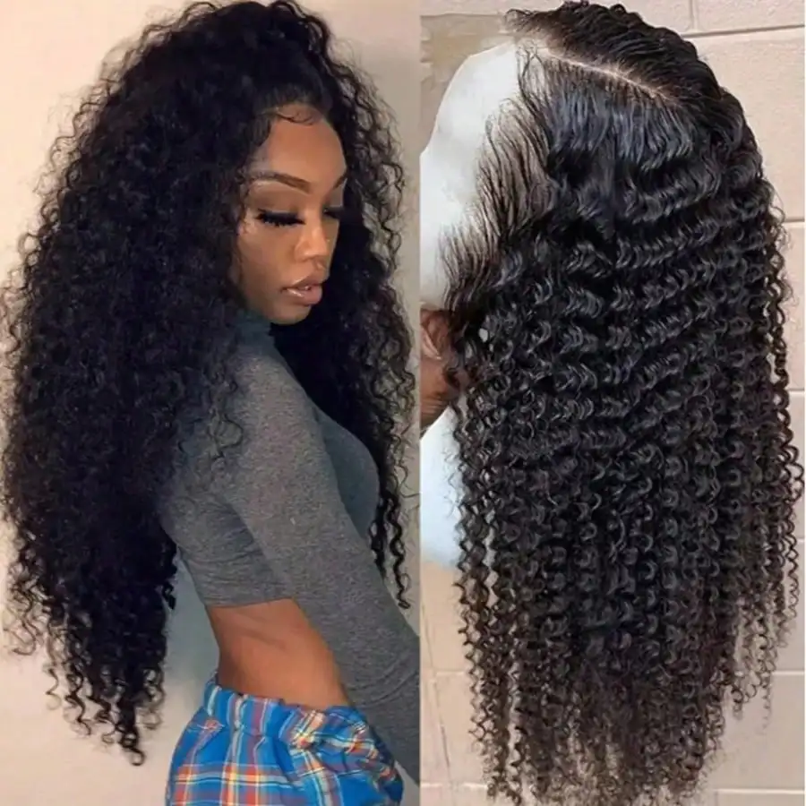 

250% Density 13X4 Lace Frontal Water Wave Human Hair Wig Brazilian Glueless Pre Plucked with Baby Hair Natural Color