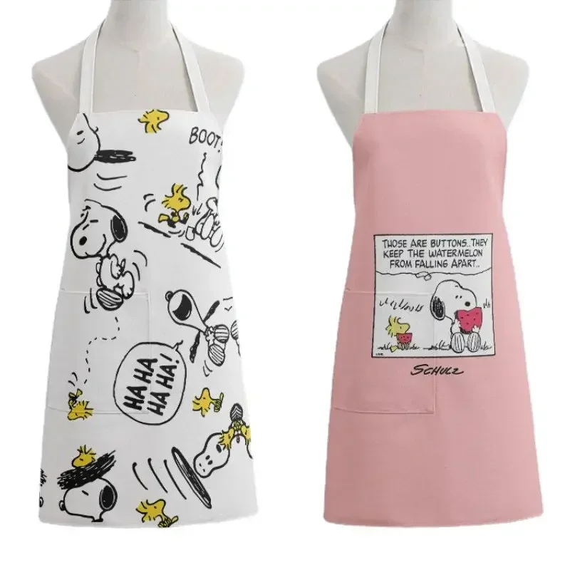 

Fashion Snoopy Adult Kitchen Apron Cute Animation Men Women Waterproof Oilproof Kitchen Work Clothes Home Cooking Cleaning Bib