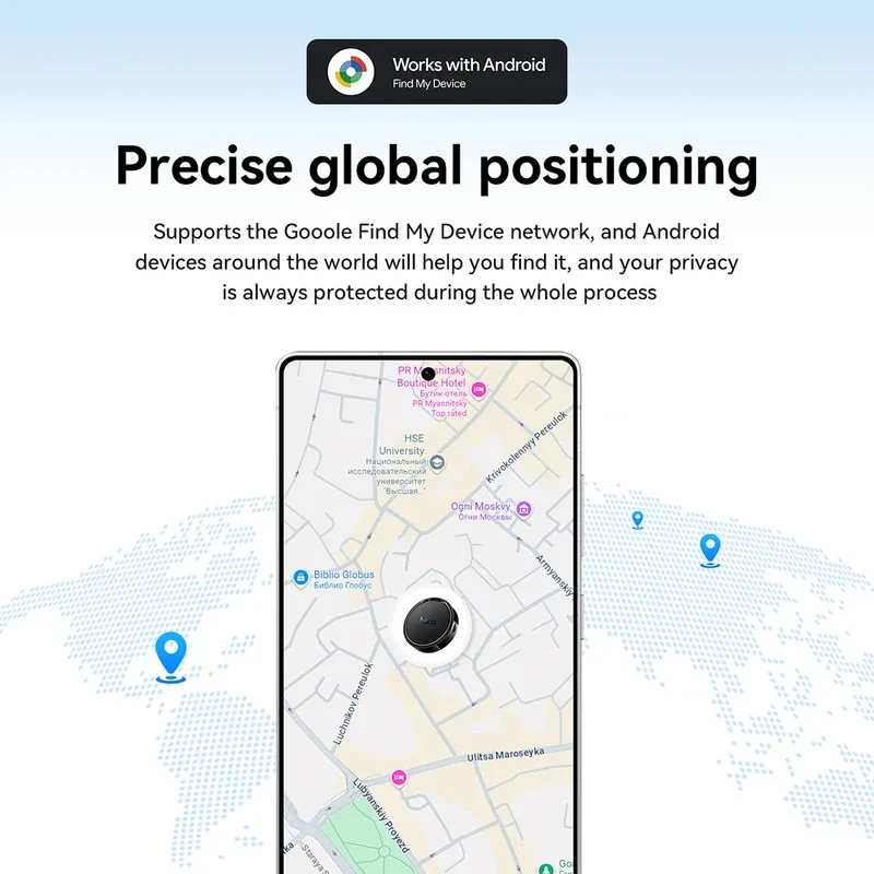 E96A Airtags สำหรับโทรศัพท์แอนดรอยด์ ระบบติดตาม Google Find My Network ตัวระบุตำแหน่ง GPS ทั่วโลก สำหรับรถยนต์ สัตว์เลี้ยง กระเป๋าเงิน พวงกุญแจ ป้องกันการสูญหาย