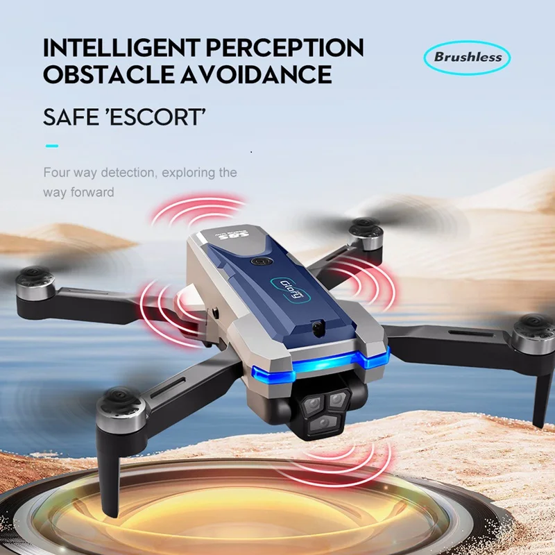 High-End S 8S Hindernis Vermijden Drie Camera Aerial Quadcopter Borstelloze Motor Afstandsbediening Vliegtuig Children Cadeau 2024 Nieuw