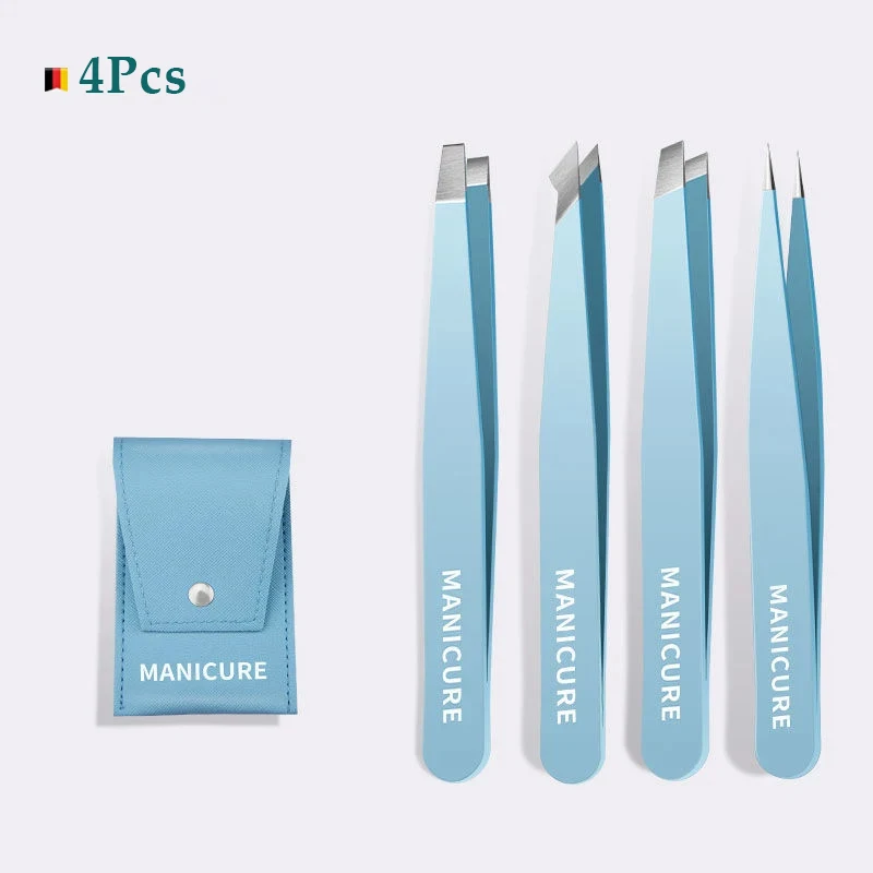 EyebloggTweezer-Pince à épiler colorée, beauté des cheveux, extracteur de poils fins, pinces à sourcils inclinées en acier inoxydable, retrait de maquillage, haute qualité, 2 pièces, 4 pièces