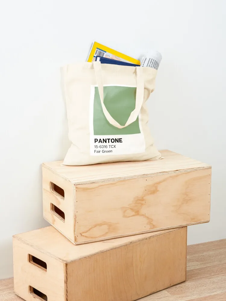 حقيبة بانتون فير جرين توت حقيبة كبيرة للمتسوقين الجامعيين حقيبة كبيرة حمل الحقائب أكياس القماش #4